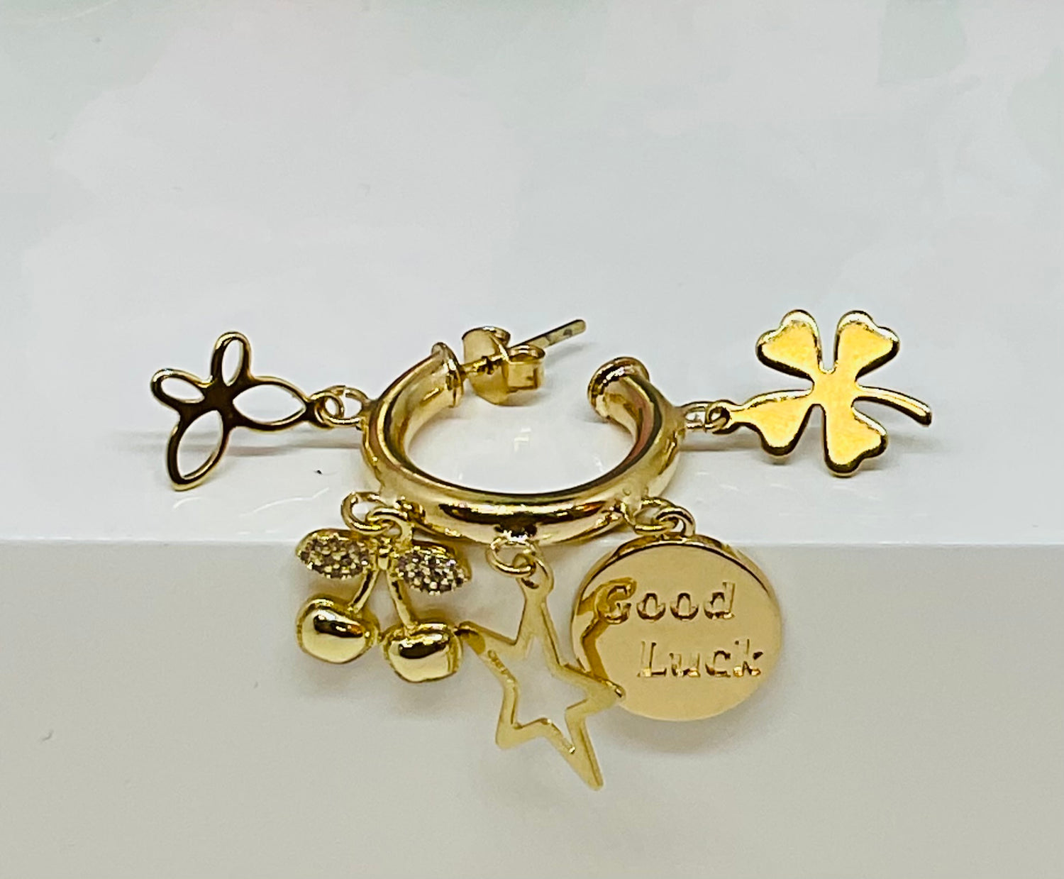 Earrings mini Hoops Good Luck