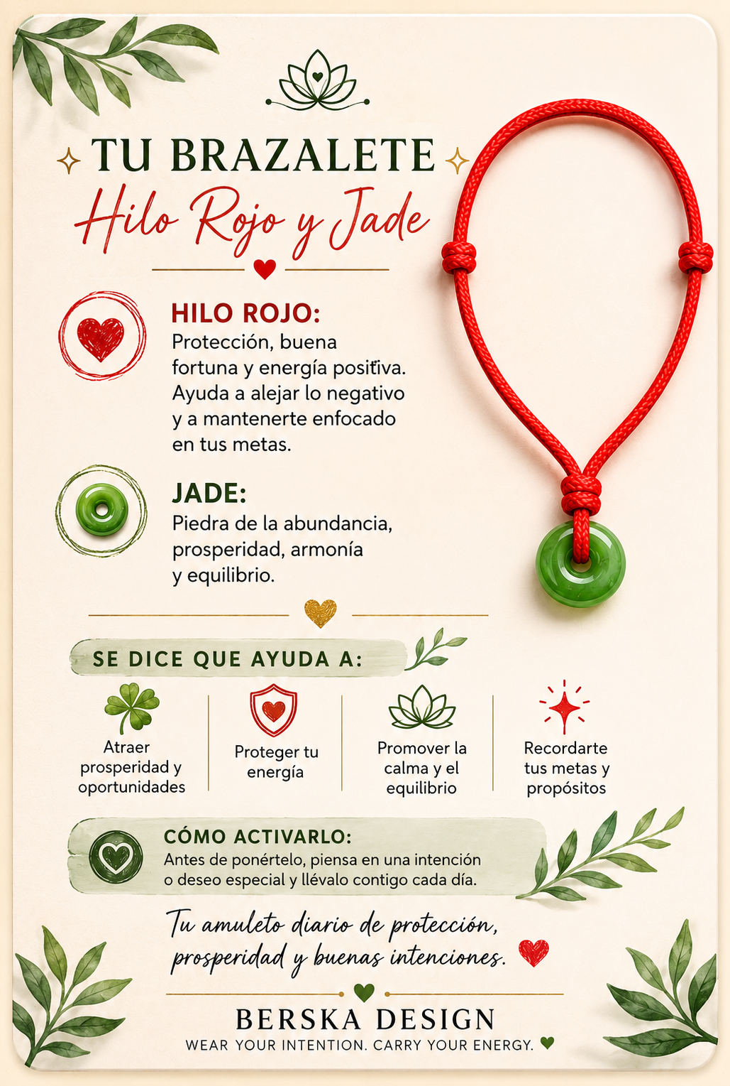 Hilito rojo Jade mini Protección