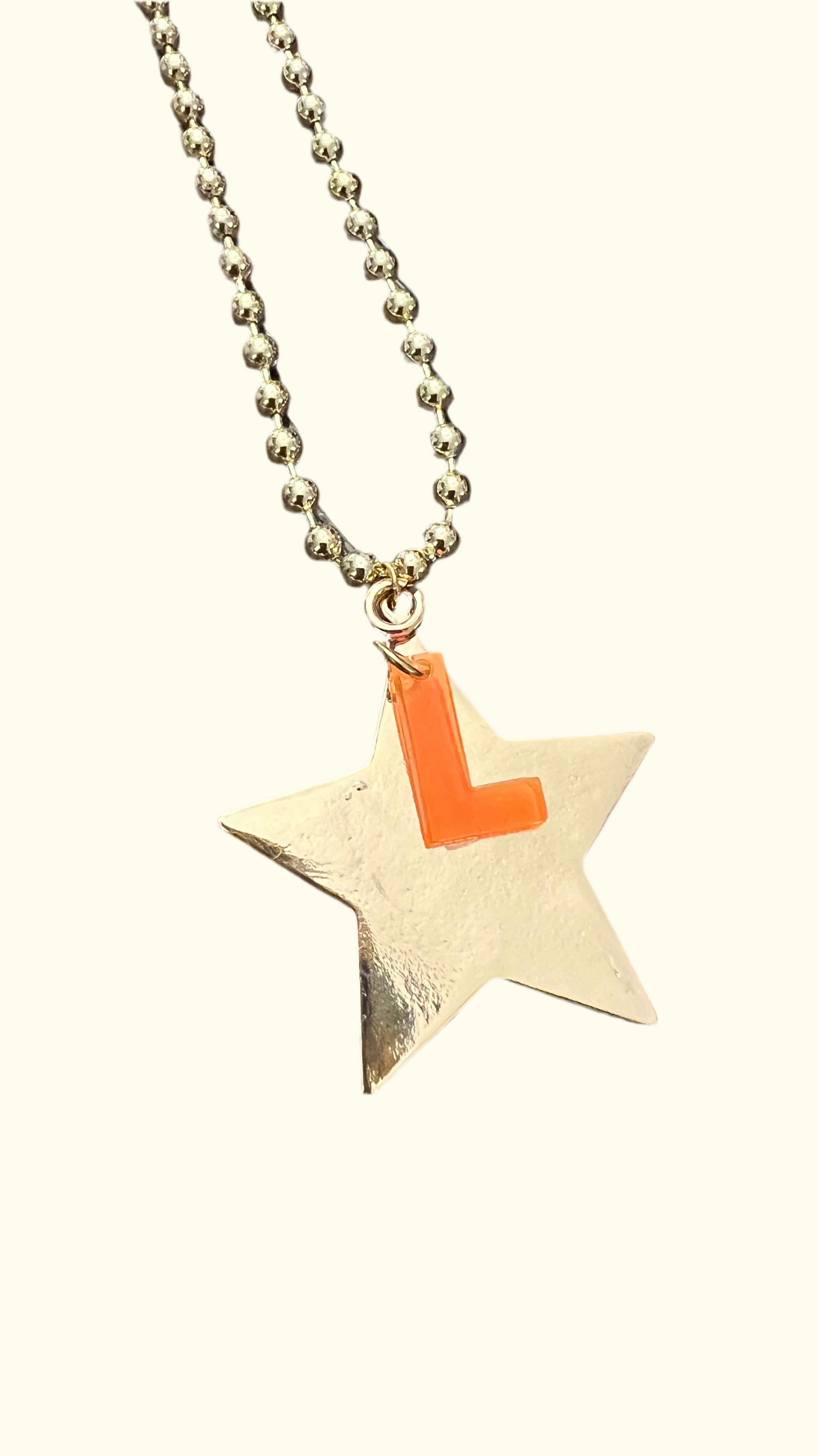 Necklace long Star initials