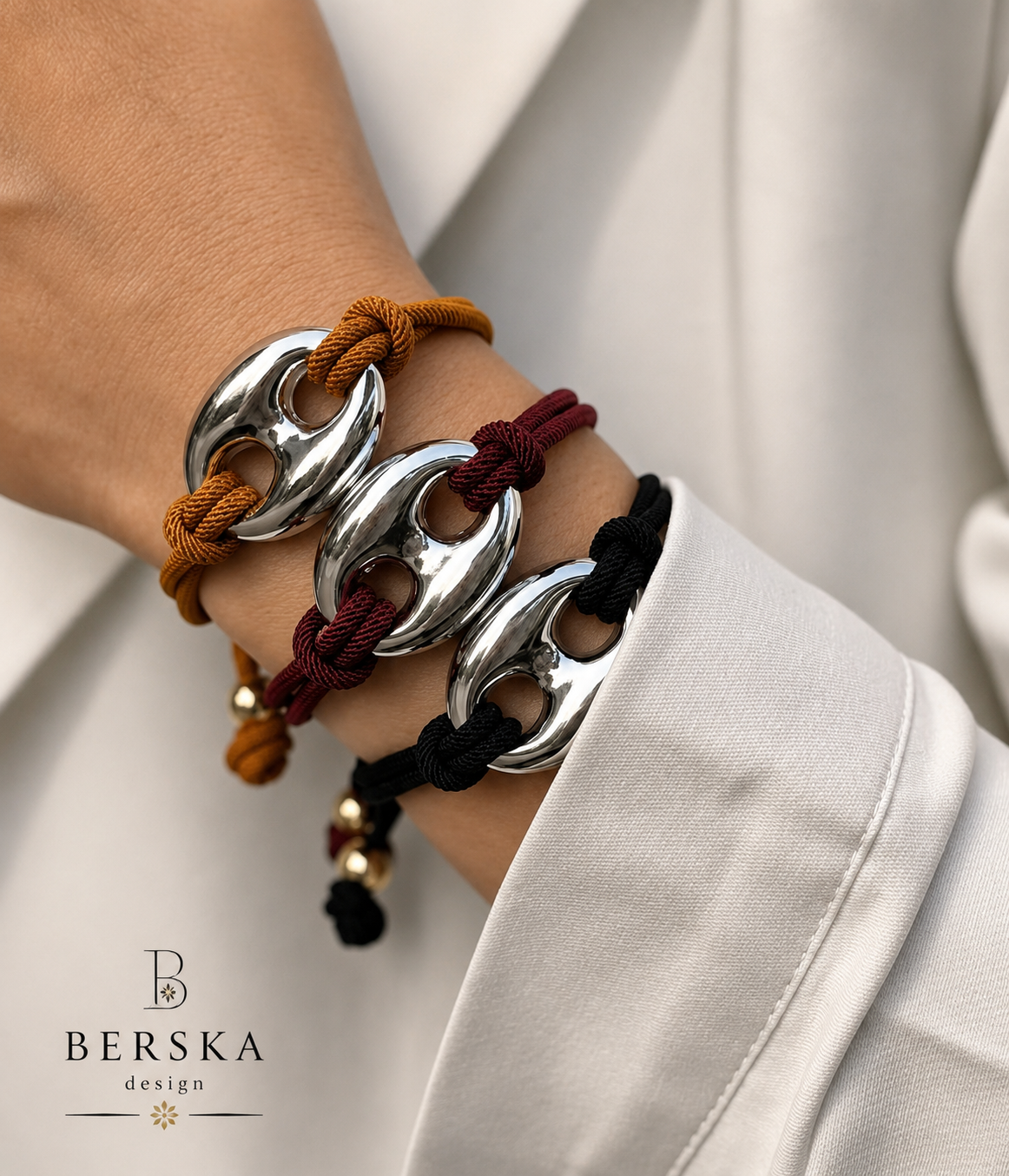 Bracelet coffee bean silver