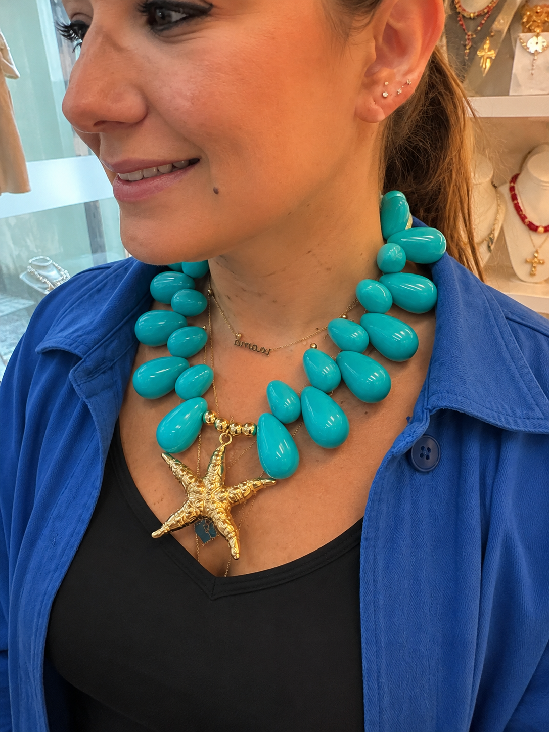 Necklace Big Drop stones!