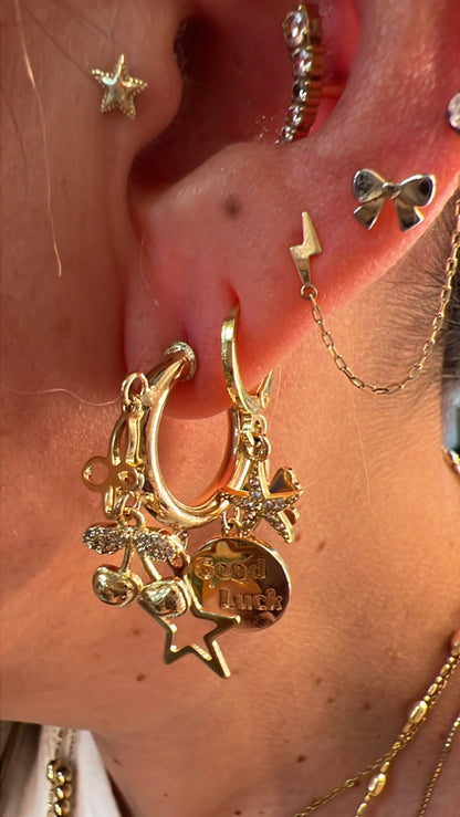 Earrings mini Hoops Good Luck