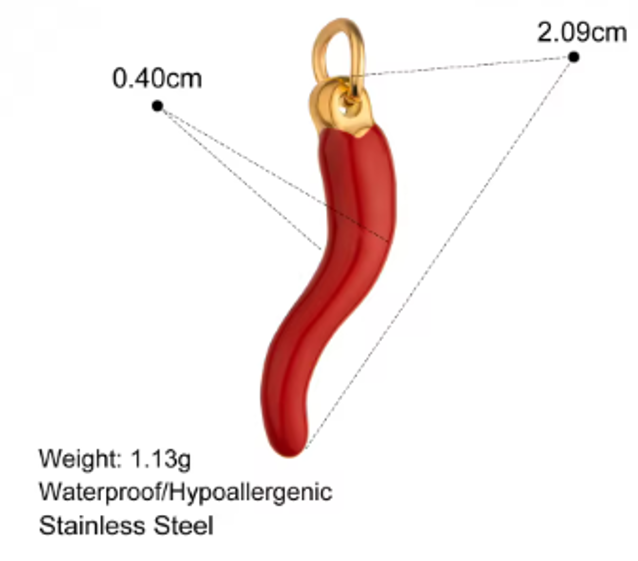 Red Small Cornicello charm