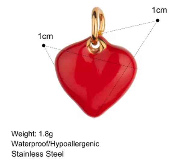 Red heart Charm